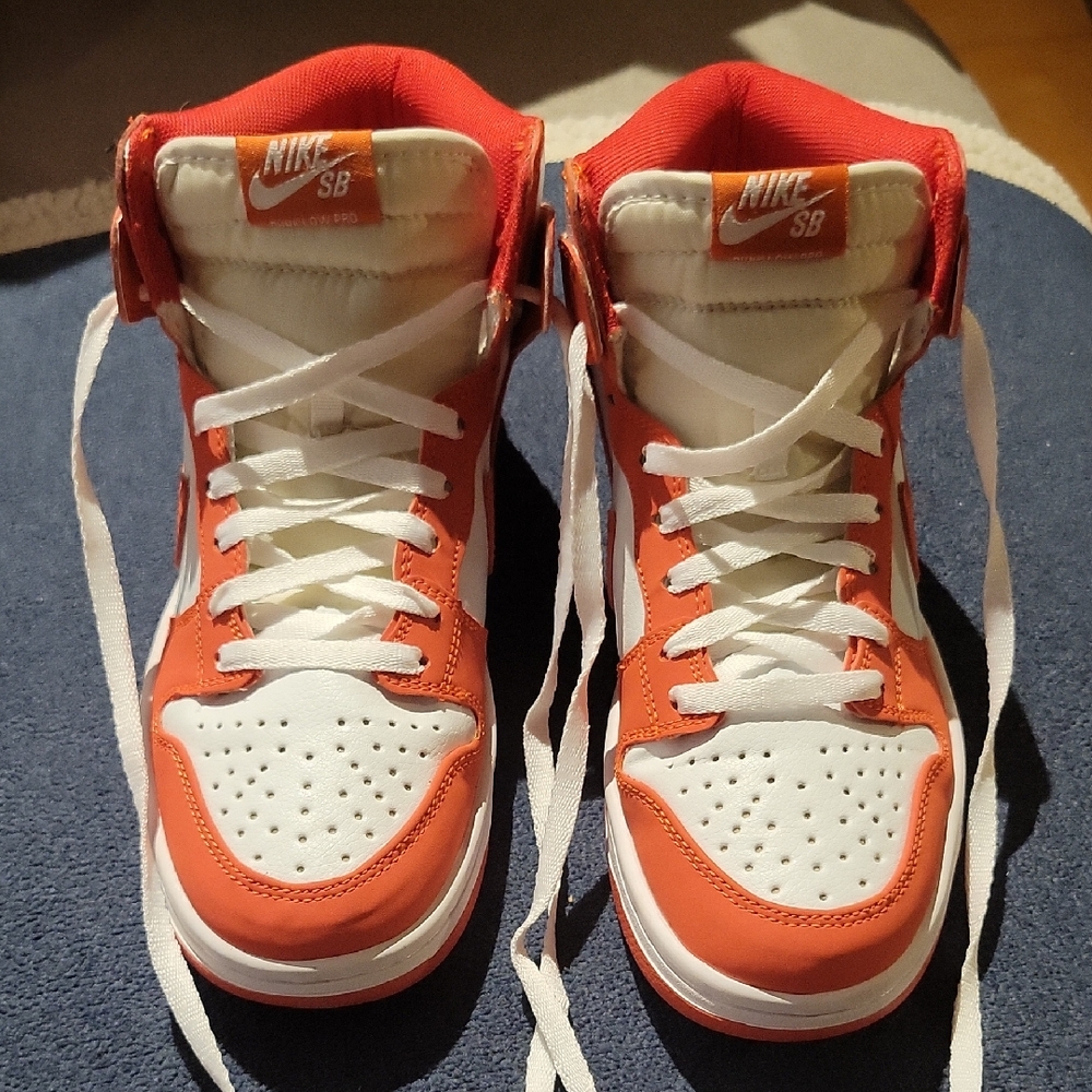 Nike SB Dunk Mid Pro Orange White Sneakers 7